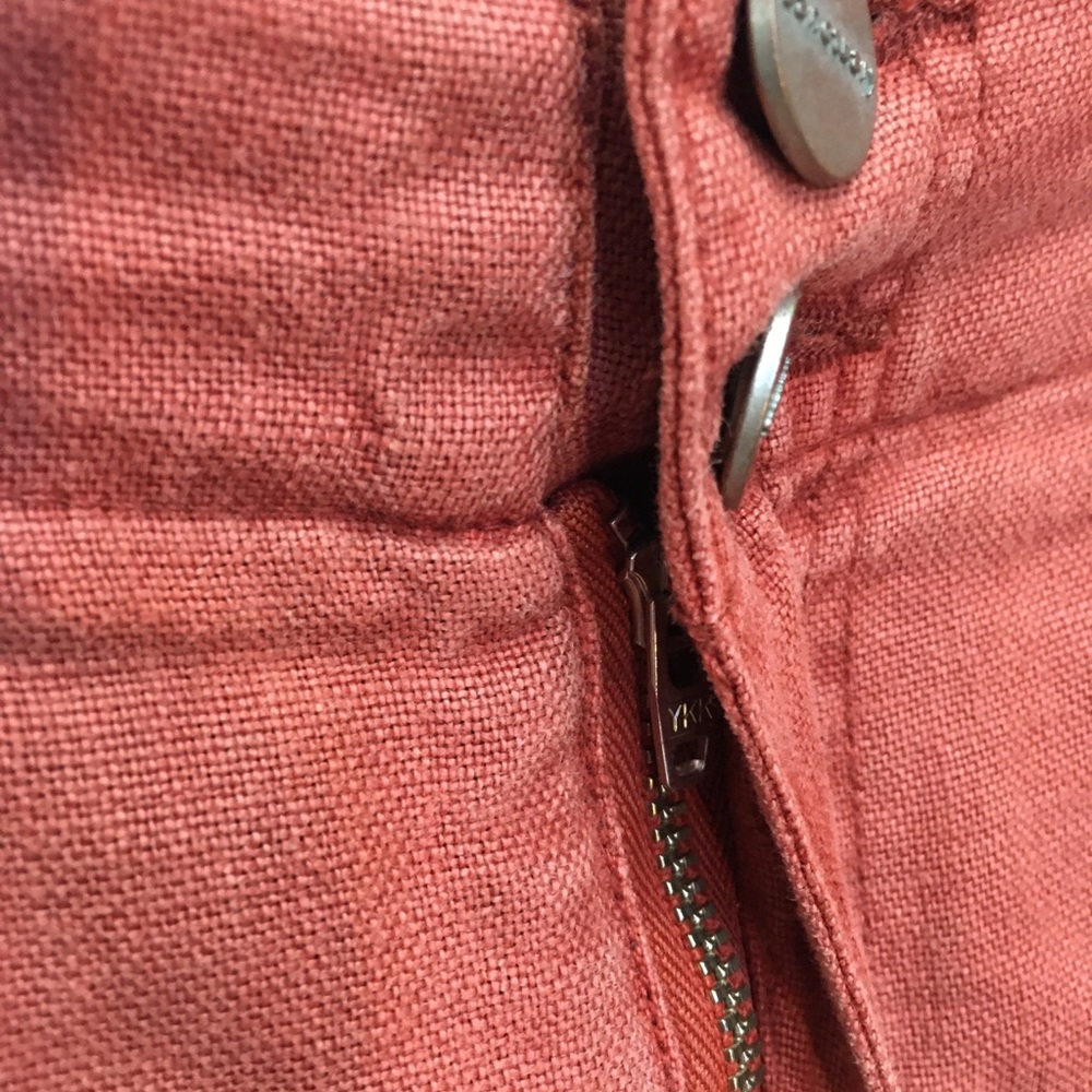 Sanctuary 100% Linen Crop Cargo Pants 28 Red Terracotta Casual Relaxed Lagenlook - Picture 7 of 11